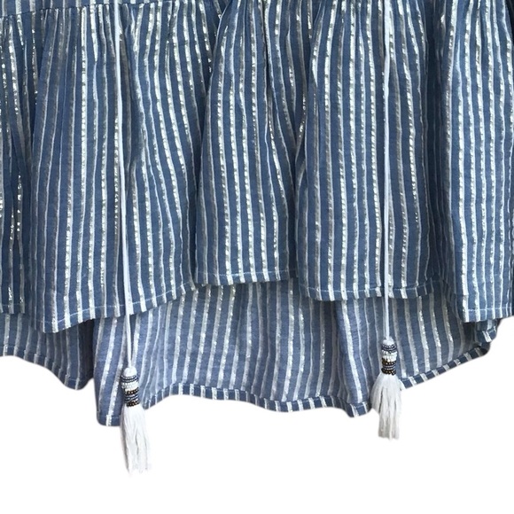 Altar’d State Dusty Blue Metallic Striped Top Size M - Picture 5 of 7
